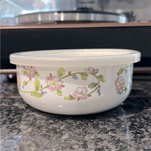 🎀Vintage 1970’s Kobe Kitchen Pink Poppies Food Storage Bowl